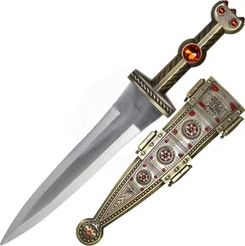 Replika zbraně Dekorativní římská dýka Pugio s vikingskou zdobenou pochvou