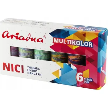 Nit Šicí nitě Ariadna polyesterové, vícebarevné, 200 m, 6 ks