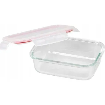 Dóza na potraviny OBDÉLNÍKOVÁ SKLENĚNÁ NÁDOBA NA POTRAVINY MAGICHOME 0,65 L S VÍKEM