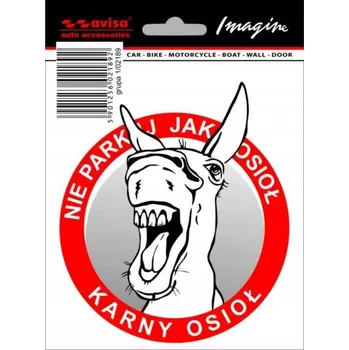 Samolepicí dekorace na vozidlo Samolepka na auto NEPARKOVAT pokuta osel RJH