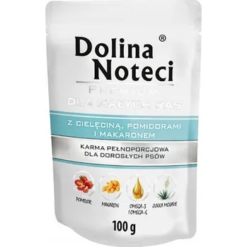 Krmivo pro psa Dolina Noteci Premium vlhké krmivo pro psy s hovězím, rajčata a těstovinami 100g
