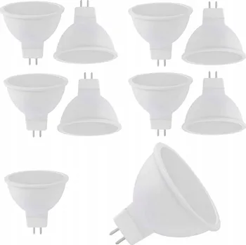 Žárovka LED Halogenová Žárovka Patice MR16 5W 12V Teplá Bílá Reflektor SADA 10 ks