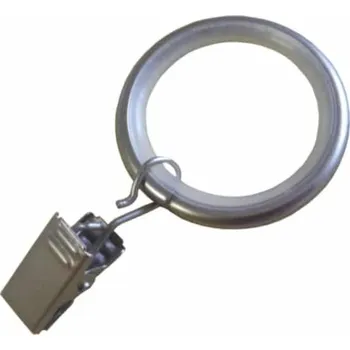 Uchycení záclony a závěsu Garnyzerolety.cz Kroužek se žabkou 25 mm matný chrom