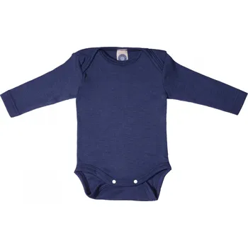 Dětské merino body s hedvábím, navy dlouhý rukáv Velikost: 98/104