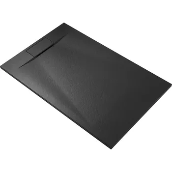 Sprchová vanička CERANO - Sprchová vanička obdélníková Enzo - SMC/minerální kompozit - strukturovaná černá matná - 140x90x3 cm