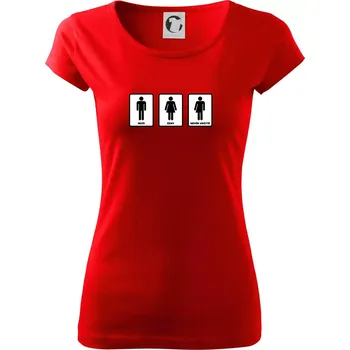 Dámské tričko Muži, ženy, nevím to určitě (Hana-creative) - Dámské triko Pure - XS ( Červená )