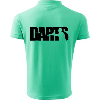 Pánská košile Darts - nápis se šipkařem - Polokošile pánská Pique Polo 203 - 5XL ( Mátová )