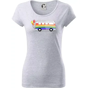 LGBT busík - Dámské triko Pure - 2XL ( Světlešedý Melír )