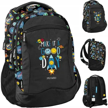 Školní batoh Vícekomorový Školní batoh BeUniq černý, vícebarevný 24 l