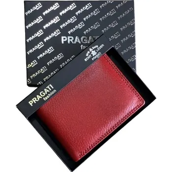 Peněženka pánská kožená peněženka pragati v červené barvě