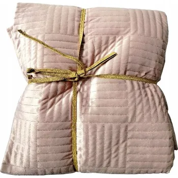 Prostěradlo PROŠÍVANÝ PŘEHOZ NA POSTEL Z VELURU 220X200 PUDROVÁ RŮŽOVÁ