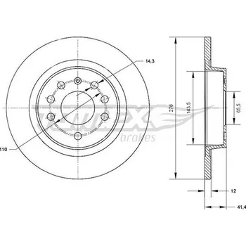 Brzdový kotouč Brzdový kotouč TOMEX Brakes TX 70-81