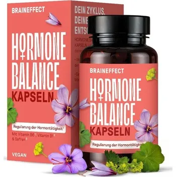 Potravinová fólie BRAINEFFECT Hormonální rovnováha | Prémiové přírodní kapsle pro regulaci cyklu PMS a menopauzy |