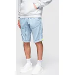 Ombre Mens short denim shorts with decorative stitching - light