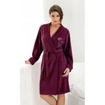 Dorota dámský župan ke kolenům bez kapuce, bordó, velikost XXL