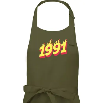 Kuchyňská zástěra Narozeniny v ohni 1991 - Pánská zástěra na vaření - Univerzální velikost ( Khaki )