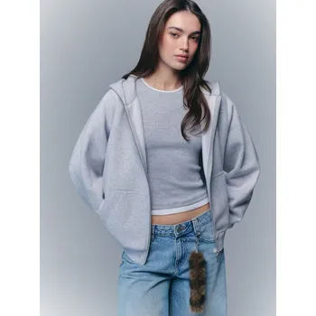 Dámská mikina Mikina na zip s kapucí - XS - House - světle šedá - 643JL-09M