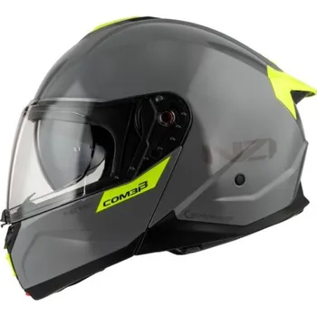 Helma na motorku Motocyklová výklopná přilba NZI COMBI 3 Duo SOLID šedá Velikost: XXL