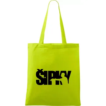 Šipky - nápis se šipkařem - Taška bavlněná - 42 x 38 cm ( Limetková )