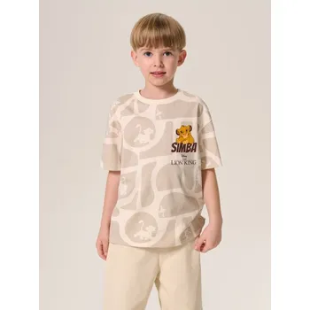 Chlapecké tričko Sinsay - Bavlněná košilka s potiskem The Lion King - krémová - 700ER-01X - 700ER-01X-104