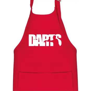 Kuchyňská zástěra Darts - nápis se šipkařem - Dětská zástěra na vaření - Univerzální velikost ( Červená )