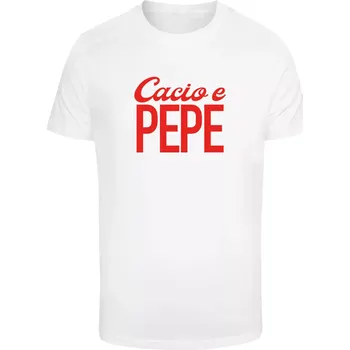 Pánská móda Pánské tričko Cacio Pepe bílé Mister Tee bílá 2969557