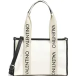 Valentino bags plátěná taška přes rameno krémová černá