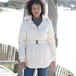 Blancheporte Prošívaná polodlouhá parka s páskem písková