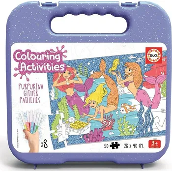 Puzzle Educa Vybarvovací puzzle Mořské panny 50 dílků s fixy
