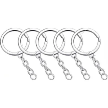 Výtvárné potřeby PourArt Klíčenka stříbrná KL0060 25mm 10ks