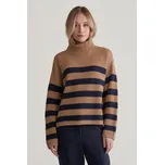 SVETR GANT BRETON STAND COLLAR CARAMEL BEIGE