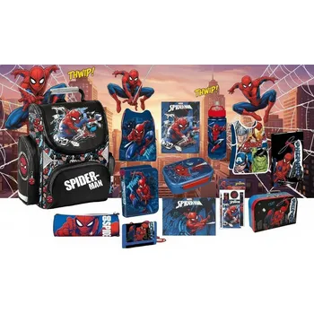 Školní batoh Školní set sada Spiderman 13 ks ŠKOLNÍ BATOH aktovka 25WW-525/013