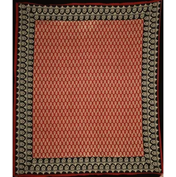 Přehoz na lůžko Mandala velká se vzorem světle červená