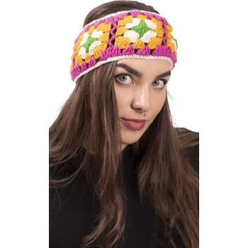 Rukavice Vlněná čelenka FLOWER / růžová VII.