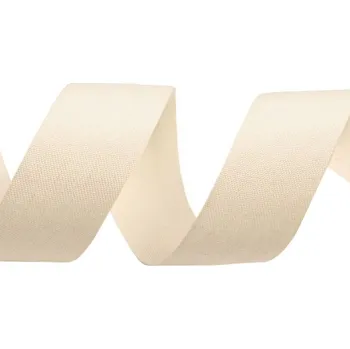 Stuha Bavlněná stuha / plátnovka šíře 35 mm režná světlá 1 m