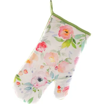 Chňapka Kuchyňská rukavice s magnetem Akvarel květiny 29 cm, bílá