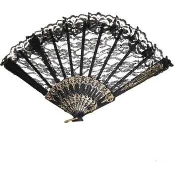 Karnevalový doplněk Vějíř krajkový - černý