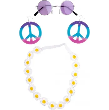 Karnevalový doplněk Sada Hipík brýle, náušnice a náhrdelník