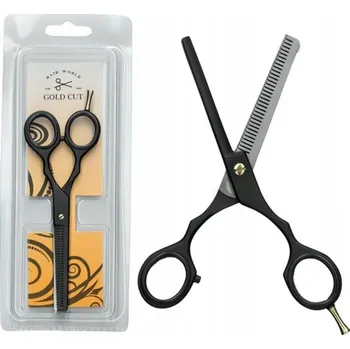 Kadeřnické nůžky GOLD CUT PROFESIONÁLNÍ EFILAČNÍ NŮŽKY KADEŘNICKÉ PE BLACK MATT DPEBM55 5,5"