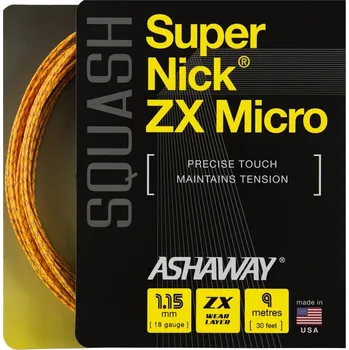 Struna na výplet tenisové rakety Squashový výplet Ashaway Supernick ZX Micro Set