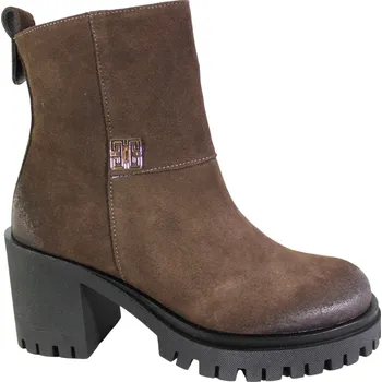 Dámská zimní obuv Dámské Kotníkové Boty Trapery Karino 5342 VEL.38 Kůže Hnědá Semišová Čokoládová