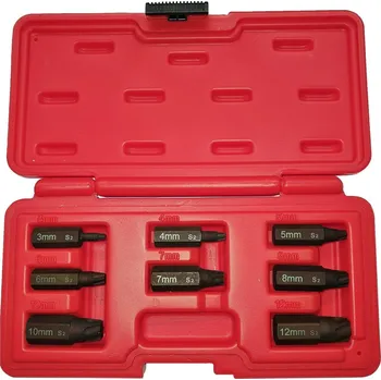 Bit Sada bitů na poškozené šrouby torx a imbus, 1/4" a 3/8", 8 ks - JONNESWAY AG010208