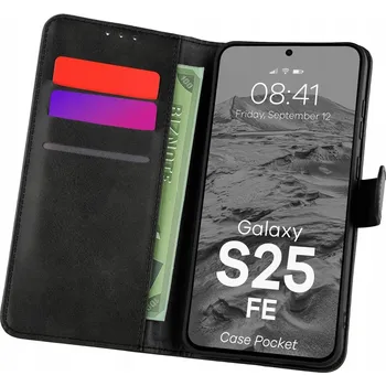 Pouzdro na mobilní telefon Flipové pouzdro Bizon pro Samsung Galaxy S25 FE, černé