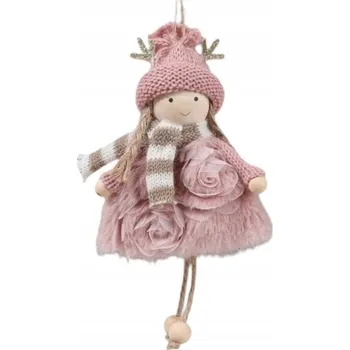 Vánoční dekorace ECARLA vánoční ozdoba na stromeček, závěsný andílek z plyše ASN12R