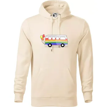 Pánská mikina LGBT busík - Mikina pánská Cape s kapucí - 4XL ( Mandlová )