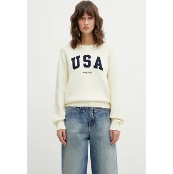 Dámský svetr Bavlněný svetr Sporty & Rich USA Knitted, S, béžová, 01X