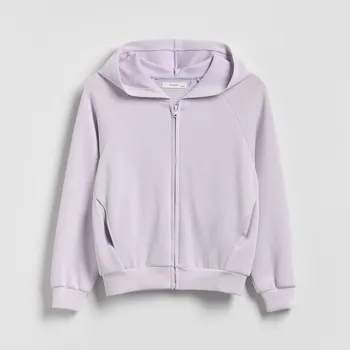 Dívčí mikina Reserved - Rozepínací mikina s modalem - levandulová - 879HV-04X - 879HV-04X-U14