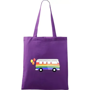 LGBT busík - Taška bavlněná - 42 x 38 cm ( Fialová )