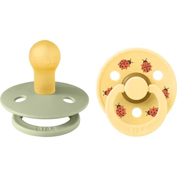 BIBS Colour Ladybug - dudlík z přírodního kaučuku 2ks velikost 2 - Sage mix