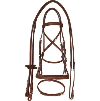 Věšák na sedlo a uzdečku Supreme Uzdečka Raised Browband SUPREME, tmavě hnědá FULL